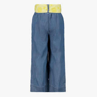 Twoday wijde meisjes broek met gele band blauw