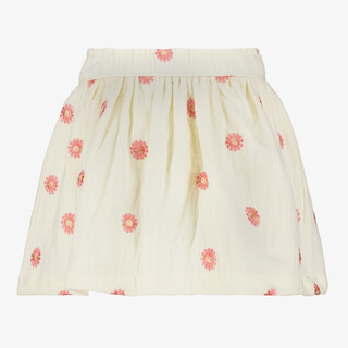 Twoday meisjes rok met roze bloemen wit
