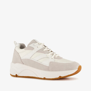 Hush Puppies leren dames sneakers wit beige