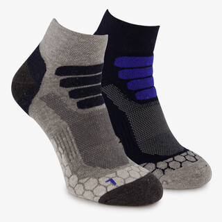 2 paar unisex wandelsokken zwart blauw