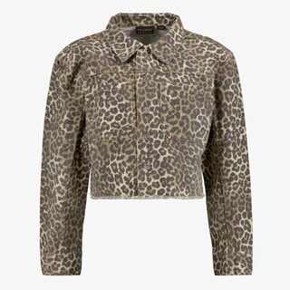 TwoDay meisjes jas met panterprint beige