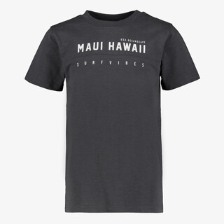 Unsigned jongens T-shit met tekstopdruk zwart