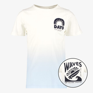 Unsigned jongens T-shirt met backprint wit blauw