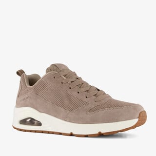 Skechers Uno Stand on Air suede heren sneakers taupe