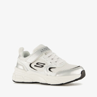 Skechers Retro-Graph meisjes sneakers zilver wit