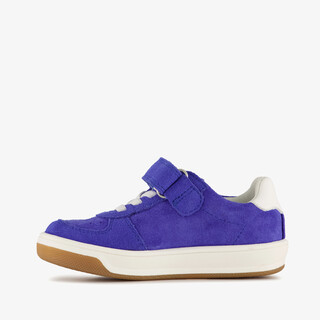 Stap suède jongens sneakers blauw wit
