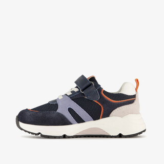 Stap suède jongens sneakers donkerblauw