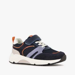 Stap suède jongens sneakers donkerblauw