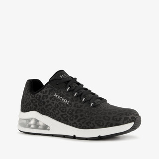 Skechers Uno 2 dames sneakers  met panterprint en airzool zwart