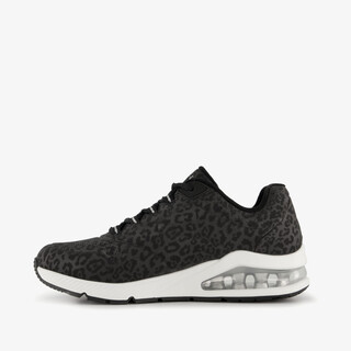 Skechers Uno 2 dames sneakers  met panterprint en airzool zwart