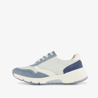 Hush Puppies suède dames sneakers blauw wit
