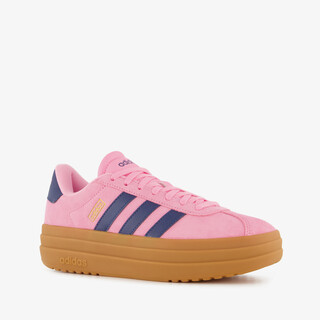 Adidas VL Court Bold suède dames sneakers roze blauw