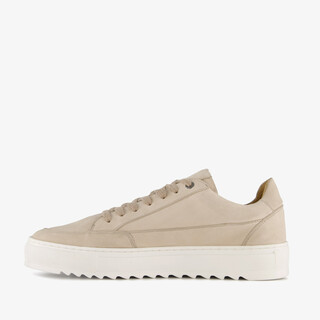 Van Beers leren heren sneakers beige