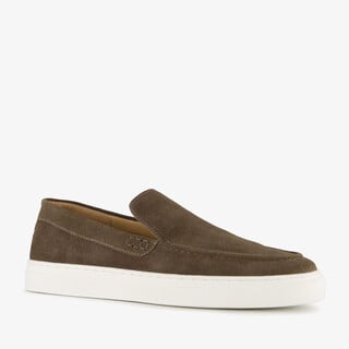 Van Beers suede heren instappers bruin