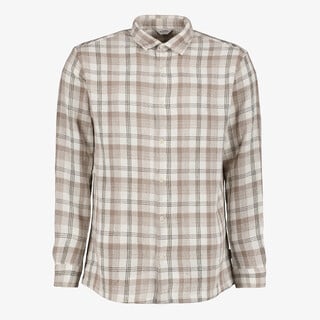 JJ REBEL heren overhemd geruit beige