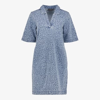 TwoDay dames spijkerjurk met panterprint blauw