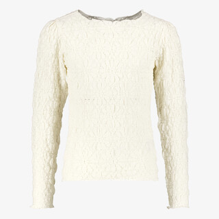 MyWay meisjes shirt met bloemen structuur wit