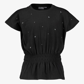 TwoDay meisjes T-shirt zwart met steentjes