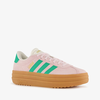 Adidas VL Court Bold suede dames sneakers roze groen