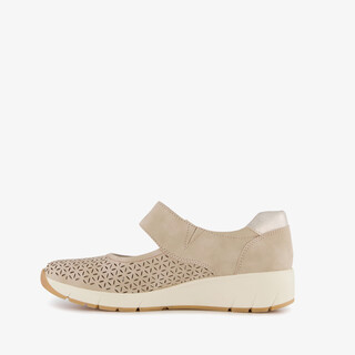 Softline dames instappers met H leest beige