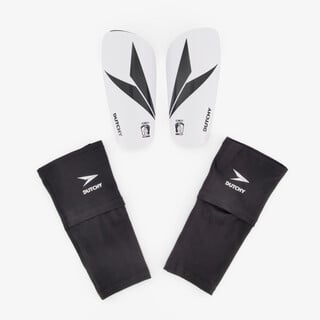 Dutchy scheenbeschermers met enkelsok wit/zwart