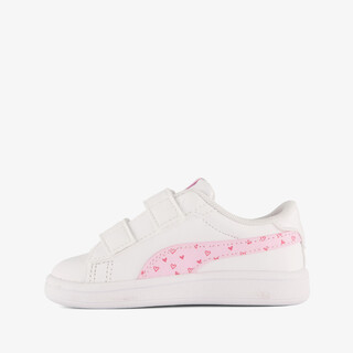Puma Smash 3.0 Hearty V INF meisjes sneakers wit roze