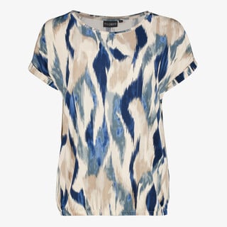 TwoDay dames T-shirt met grafische print blauw beige
