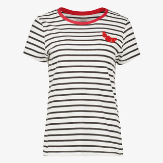 TwoDay gestreepte dames T-shirt wit blauw