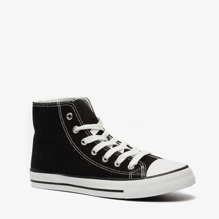 Hoge canvas dames sneakers zwart