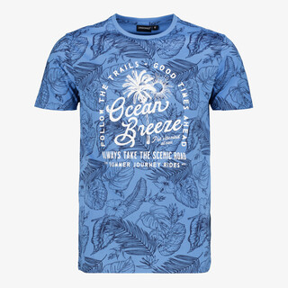 Unsigned heren T-shirt met bladerenprint groen