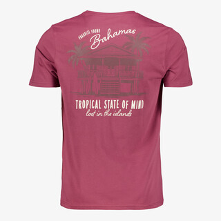 Unsigned heren T-shirt met backprint rood