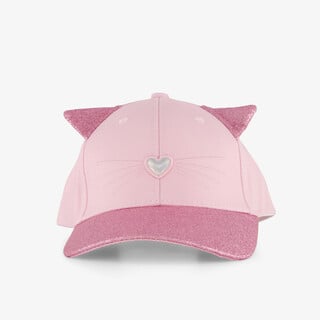 Meisjes pet met kattenoortjes roze
