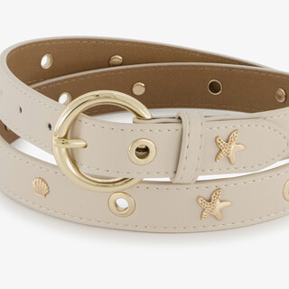 Dames riem met schelpenstuds goud