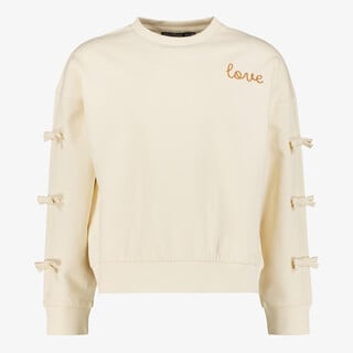 TwoDay meisjes sweater met strikjes beige