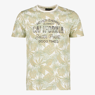 Unsigned heren T-shirt met bladerenprint groen