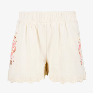 TwoDay meisjes short met borduursels wit