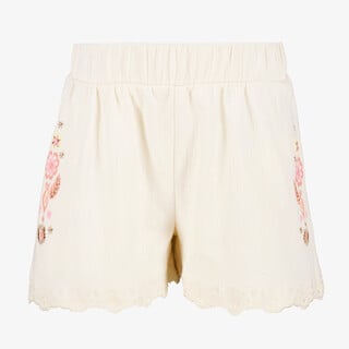 TwoDay meisjes short met borduursels wit