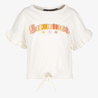 TwoDay meisjes T-shirt met knoop wit