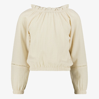 TwoDay meisjes top met lange mouwen lichtbeige