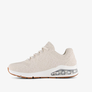 Skechers Uno 2 dames sneakers  met panterprint en airzool beige
