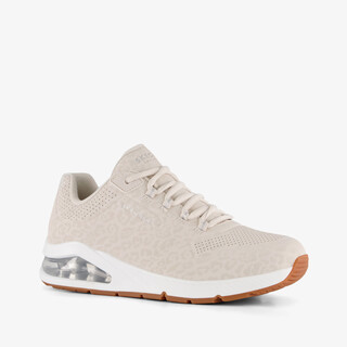 Skechers Uno 2 dames sneakers met panterprint en airzool beige