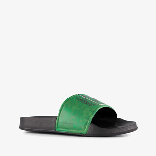 Minecraft kinder badslippers zwart groen
