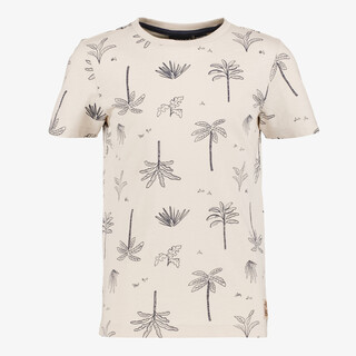 Unsigned jongens T-shirt met palmbomen beige