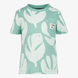 Unsigned jongens T-shirt met bladeren mintgrown
