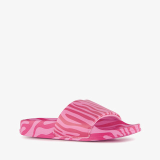 Roze meisjes badslippers met zebraprint