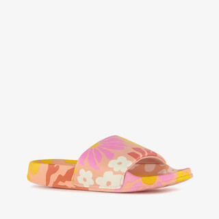 Multicolor meisjes badslippers met bloemenprint