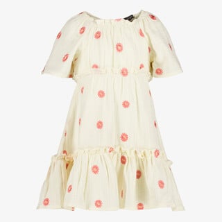 TwoDay meisjes jurk met bloemenprint beige