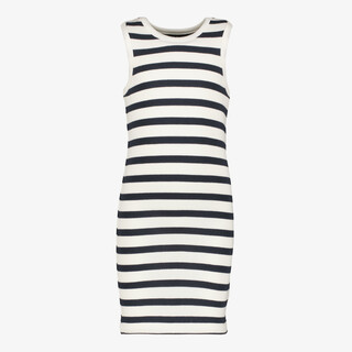 TwoDay gestreept meisjes jurk wit donkerblauw