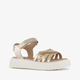 Groot leren meisjes sandalen goud