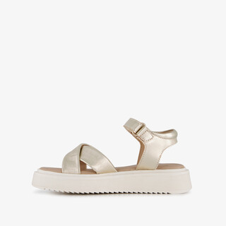 Groot leren meisjes sandalen champagne goud